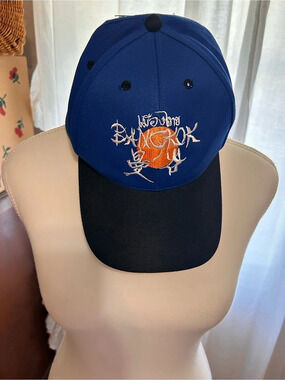 NWT Top Hat Thailand embroidered baseball cap Embroidered Basketball in Blue